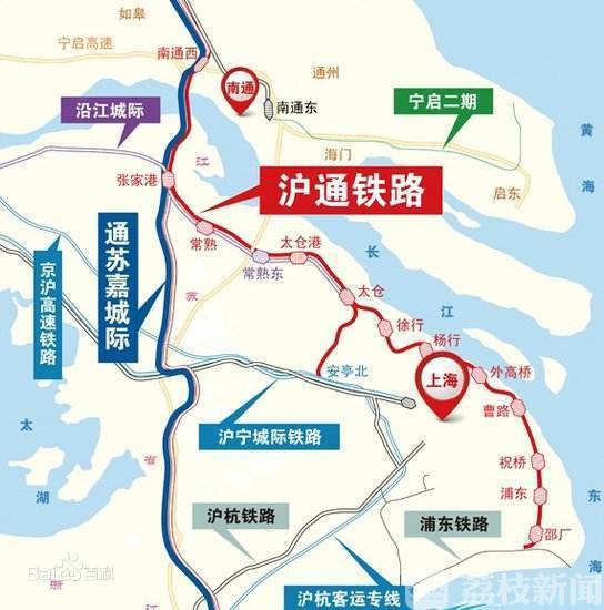 「沪通铁路」扬州泰州南通三市最快1小时动车直达上海 今年7月