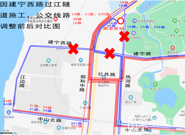 南京建宁西路过江通道南接线开建 将影响城北地区交通出行