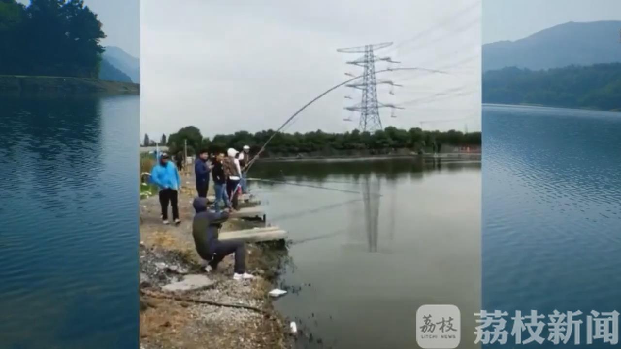高压线■不碰到也会触电？垂钓远离高压线！
