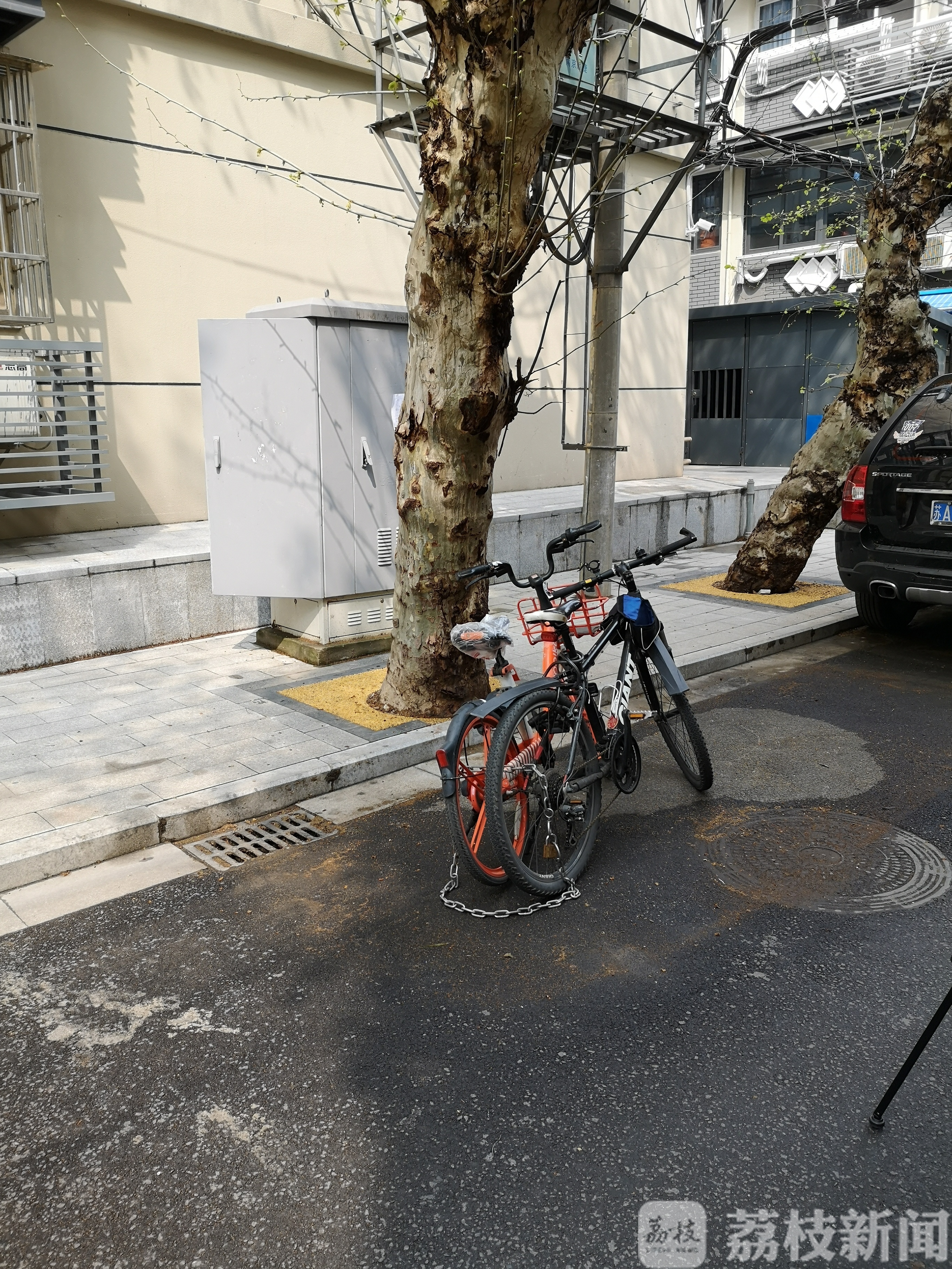 「小区」只为占车位 这个老小区有点乱:钉地锁、墙锁、连环锁