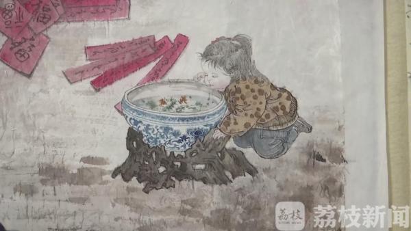 常州青年女画家手绘“抗疫”宣传画