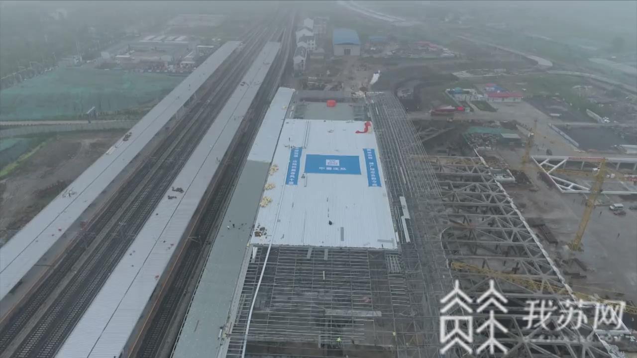 [扬州]——连镇铁路扬州东站施工进入冲刺阶段 两条国家级铁路干线“交汇点”