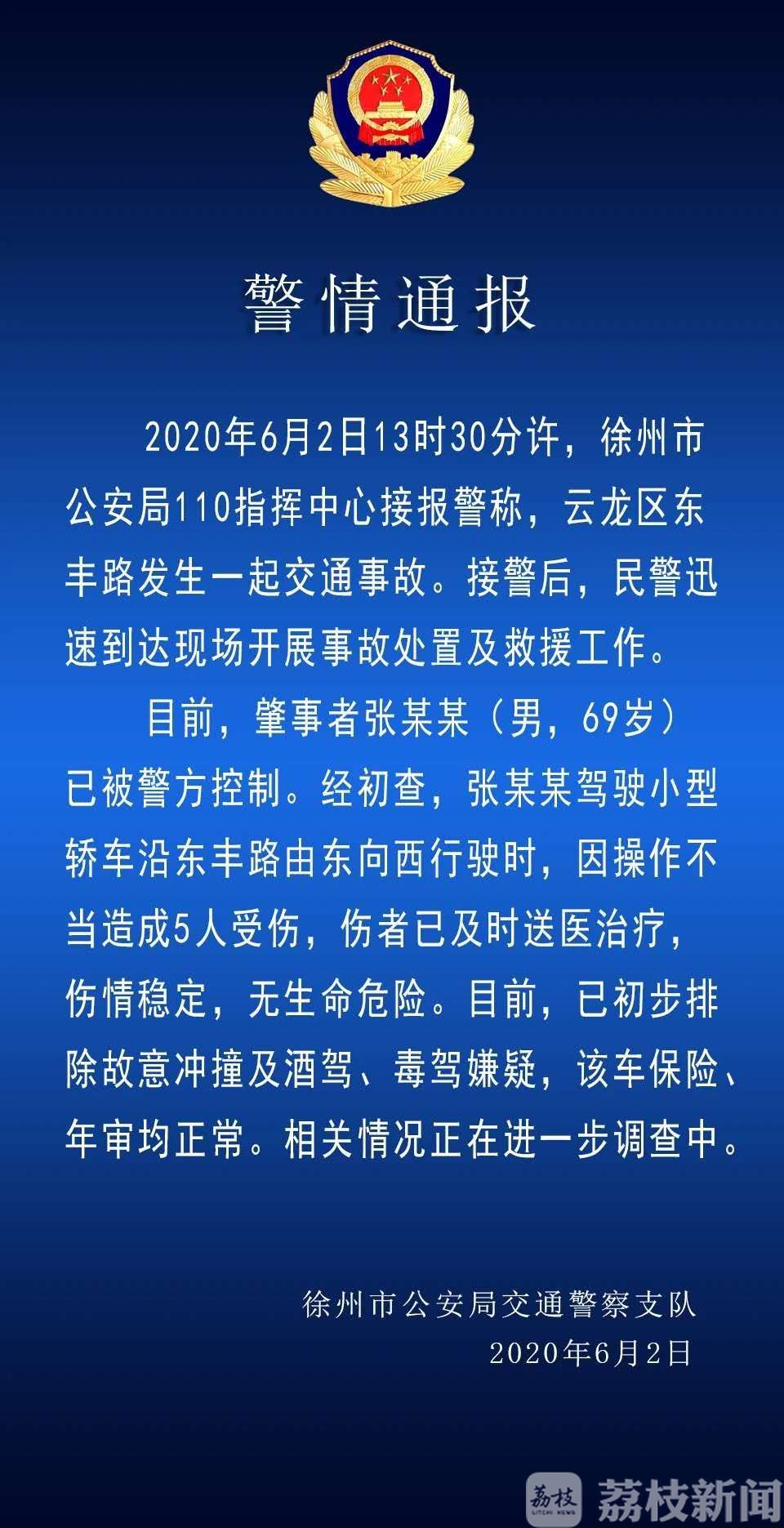 徐州■突发！徐州一轿车突然失控连撞五人