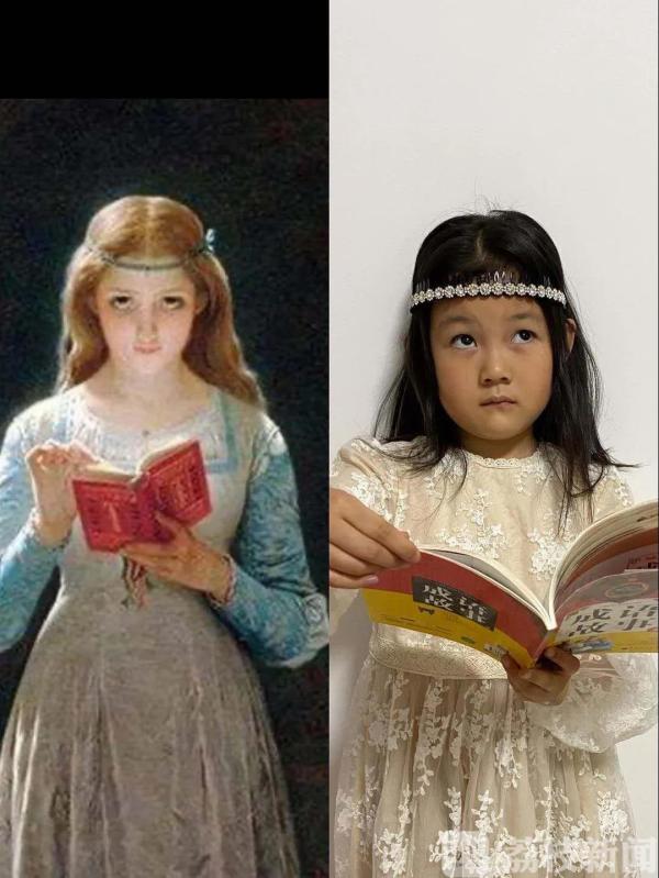 小学生cosplay名画,cosplay书中人物 同款画框,同款摆姿,幼儿园小朋友玩转世界名画cos秀